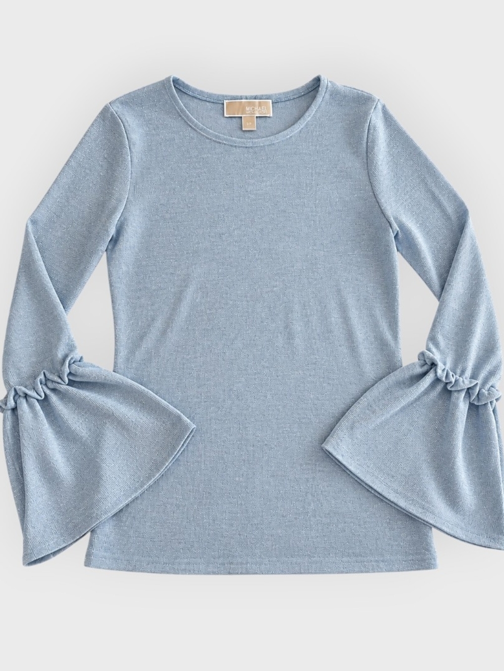 Michael Kors Metallic Light Blue Top S – Flared Bell Sleeves